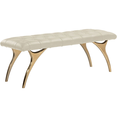 Taylen Cream Leather Bench